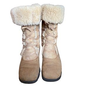 La Canadienne Shearling and Suede Winter Boots